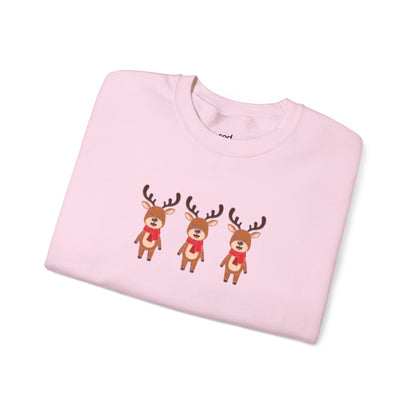 Festive Reindeer Crewneck Sweatshirt - Holiday Sweater, Retro Christmas Hoodie, Reindeer, Christmas Sweatshirt