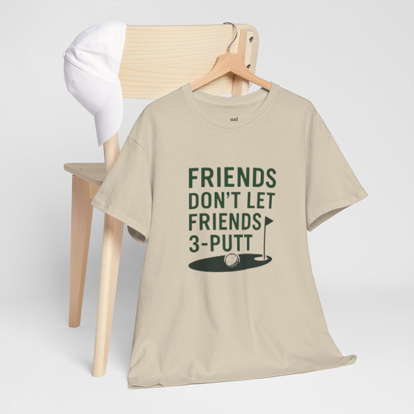 "Friends Don't Let Friends 3-Putt" - Fun Casual Golf Friends Unisex Heavy Cotton Tee