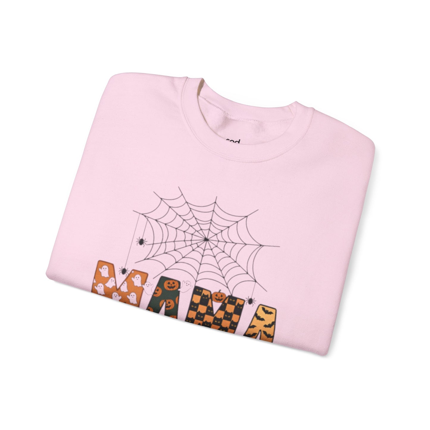 Custom Mama Halloween Crewneck Sweatshirt - Cozy Fall Style for Moms, Spooky Lovers, and Halloween Enthusiasts