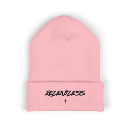 "Relentless" - Embroidered Classic Cuffed Beanie | Cozy Unisex Winter Hat