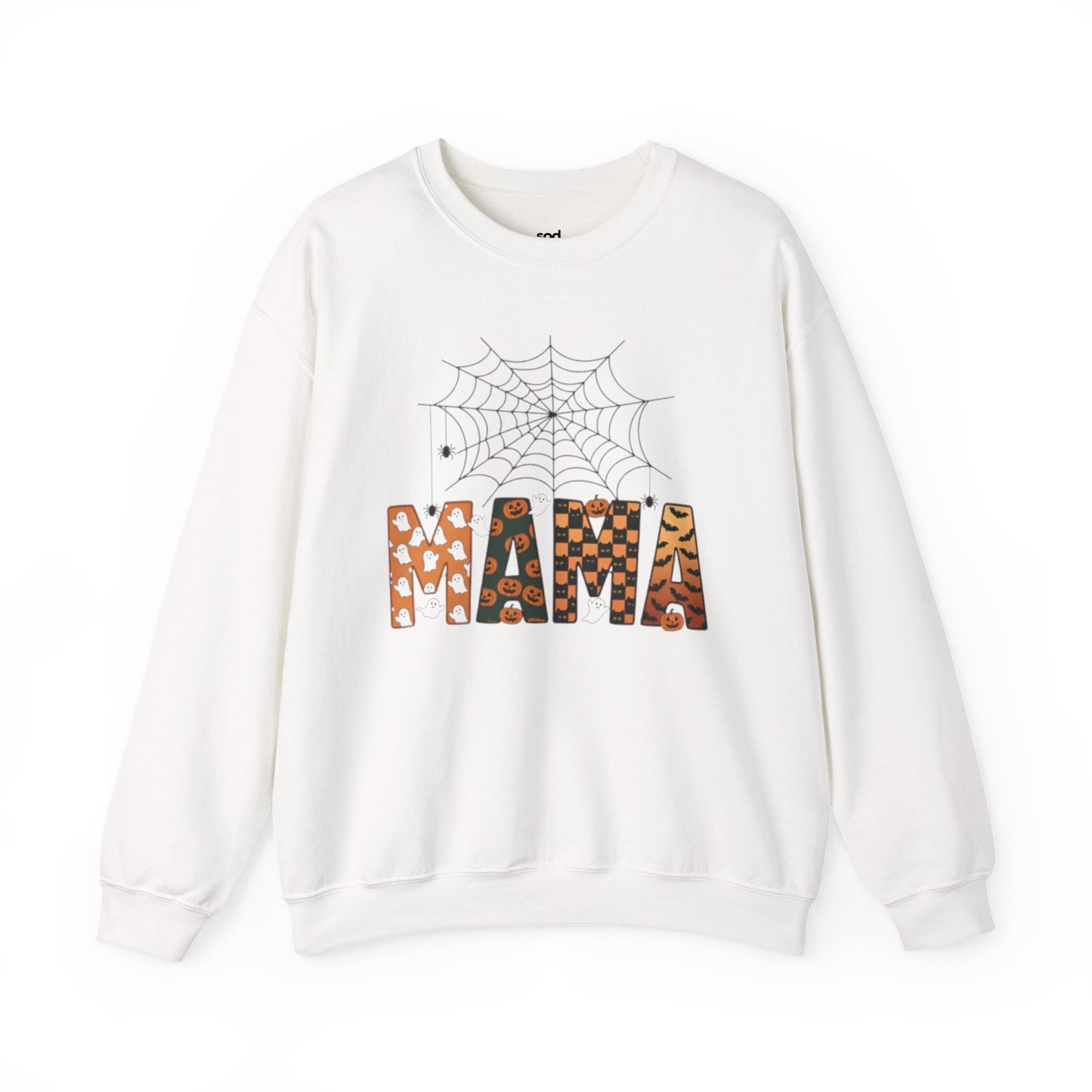 Custom Mama Halloween Crewneck Sweatshirt - Cozy Fall Style for Moms, Spooky Lovers, and Halloween Enthusiasts