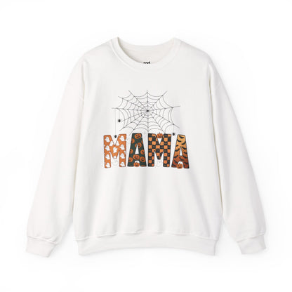 Custom Mama Halloween Crewneck Sweatshirt - Cozy Fall Style for Moms, Spooky Lovers, and Halloween Enthusiasts
