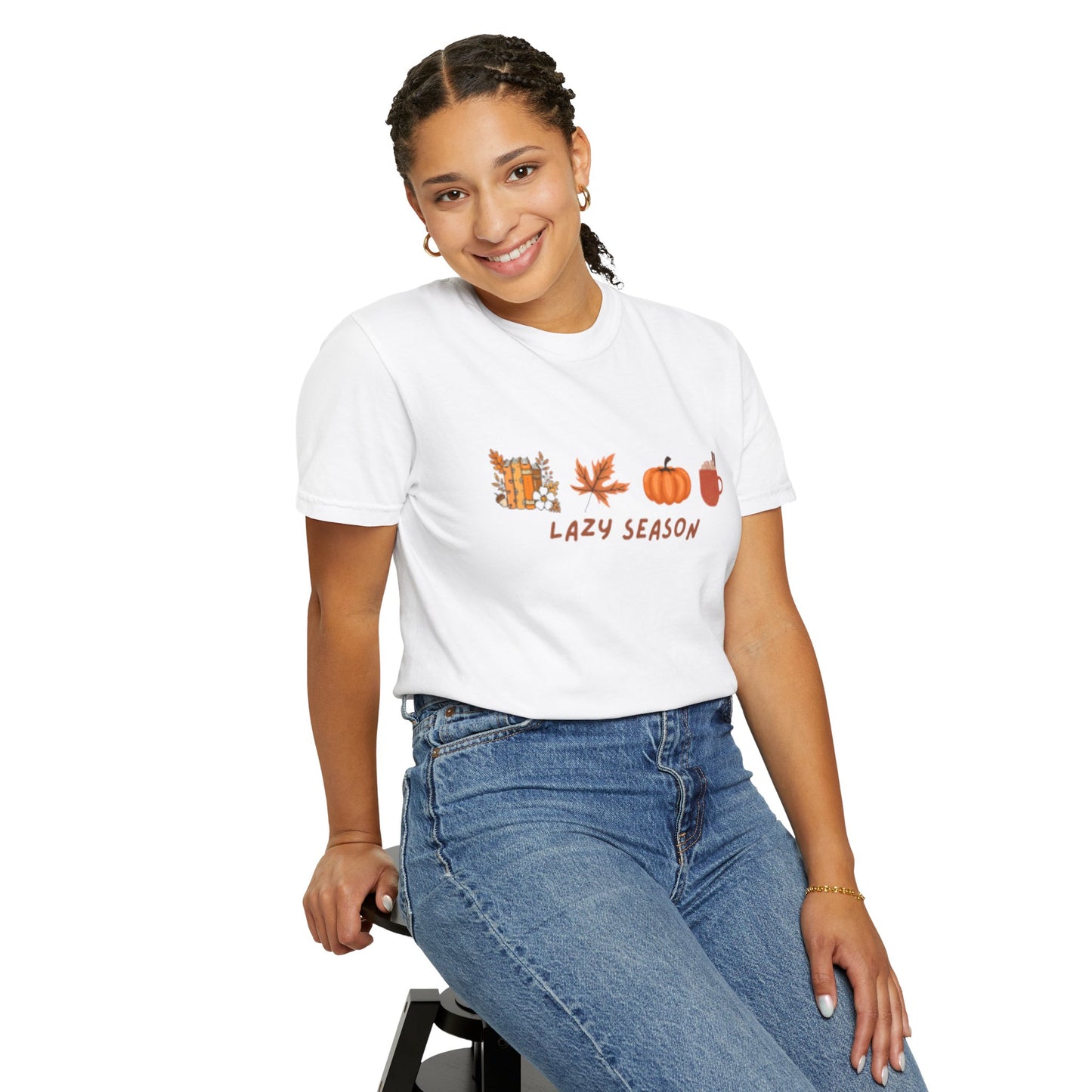 "Lazy Season" - Women's Cozy Season Shirt, Fall Gift, Autumn Leaf Shirt, Pumpkin Shirt