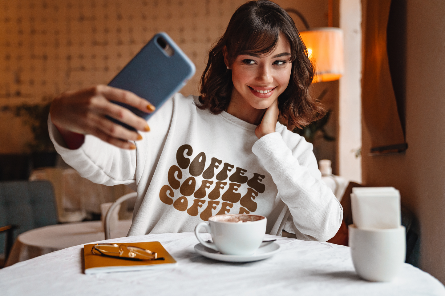 Coffee Coffee Coffee Crewneck Sweatshirt Cozy Style for Coffee Lovers