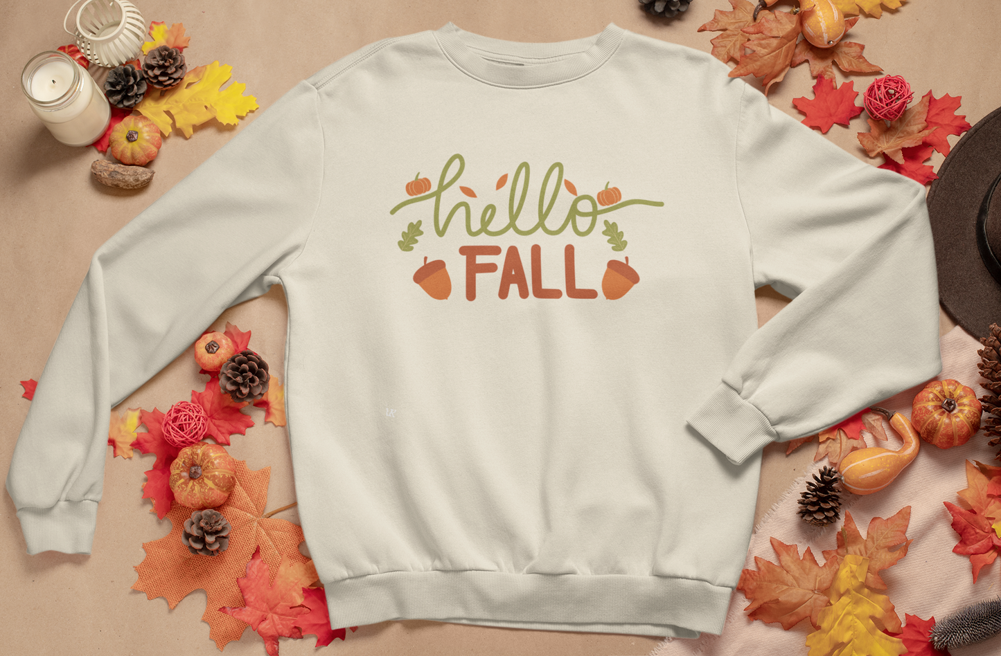 Happy Fall Crewneck Sweatshirt Cozy Autumn Fall Design