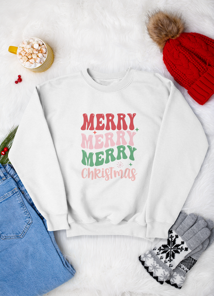 Merry Christmas Crewneck Sweatshirt Cozy Holiday Style for Women, Cozy Christmas Gift, Winter Fashion, Festive Sweatshirt