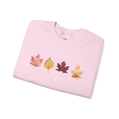 Women’s Fall Autumn Crewneck Sweatshirt – 4 Autumn Leaves