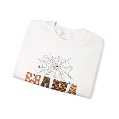 Custom Mama Halloween Crewneck Sweatshirt - Cozy Fall Style for Moms, Spooky Lovers, and Halloween Enthusiasts