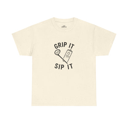 "Grip It Sip It" - Fun Golf Casual Vibe Unisex Tee