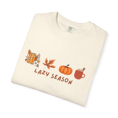 "Lazy Season" - Women's Cozy Season Shirt, Fall Gift, Autumn Leaf Shirt, Pumpkin Shirt