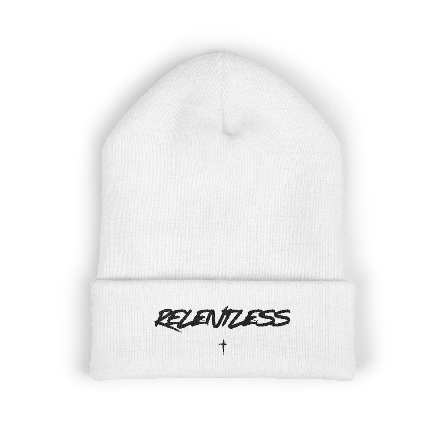 "Relentless" - Embroidered Classic Cuffed Beanie | Cozy Unisex Winter Hat