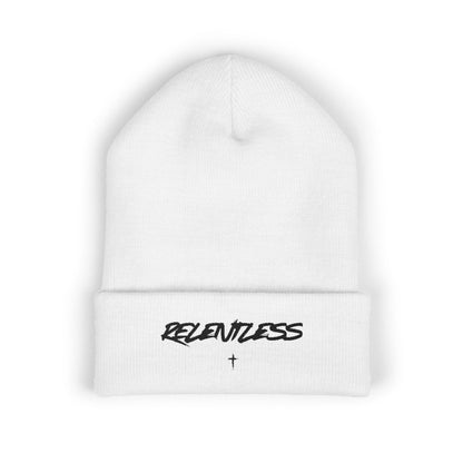 "Relentless" - Embroidered Classic Cuffed Beanie | Cozy Unisex Winter Hat