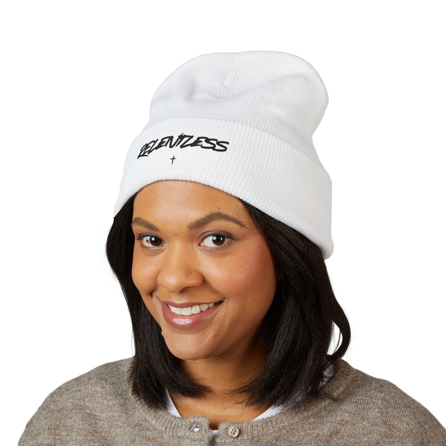 "Relentless" - Embroidered Classic Cuffed Beanie | Cozy Unisex Winter Hat