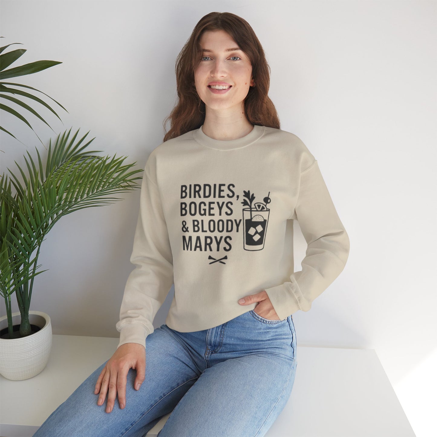 "Birdies, Bogeys & Bloody Marys" - Fun Golf Casual Unisex Crewneck Sweatshirt