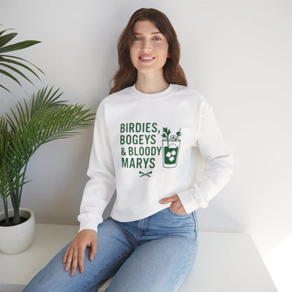 "Birdies, Bogeys & Bloody Marys" - Fun Golf Casual Unisex Crewneck Sweatshirt