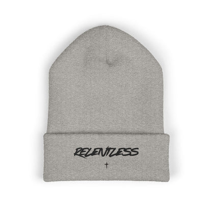 "Relentless" - Embroidered Classic Cuffed Beanie | Cozy Unisex Winter Hat