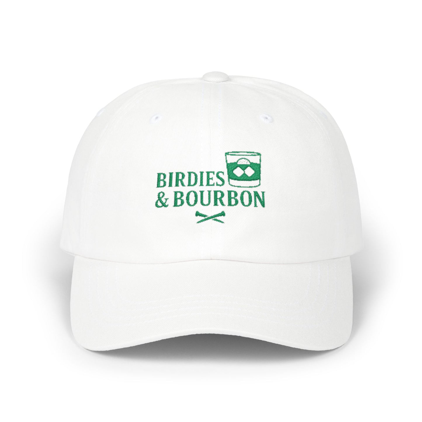 "Birdies & Bourbon" Classic Casual Golf Hat - Stylish Golf Cap Perfect for Golfers, Dads, Husbands, and More